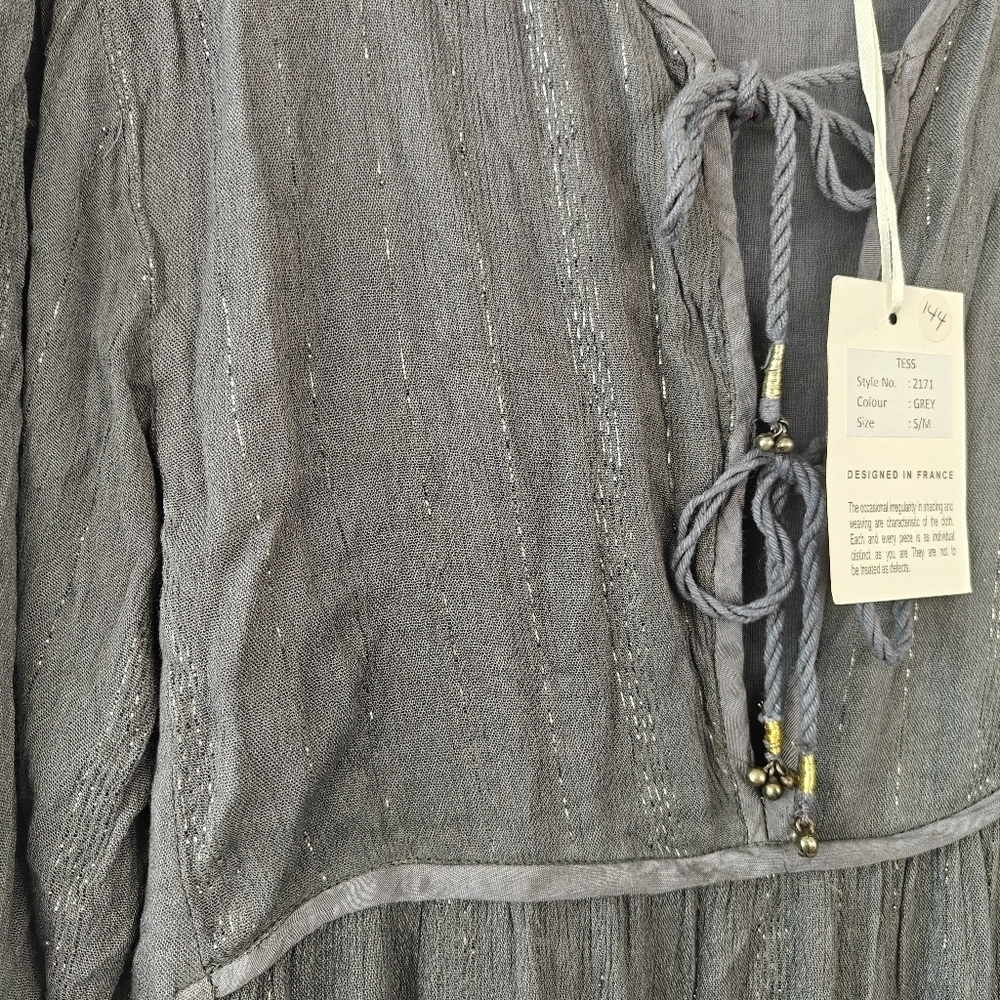 Blue Boheme NWT Grey Serenity Boho Cottagecore Long Sleeve Midi Dress Size S/M - Picture 10 of 13